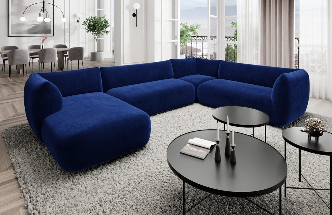 XXL Wohnlandschaft Madrid U-Form aus Stoff