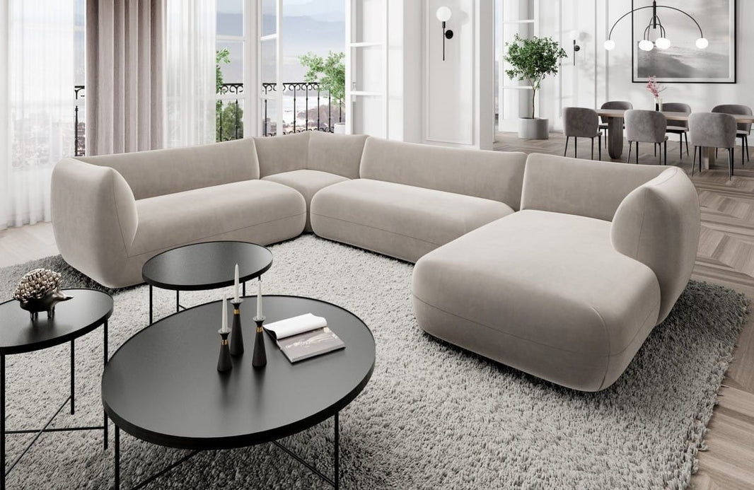 XXL Wohnlandschaft Madrid U-Form aus Stoff