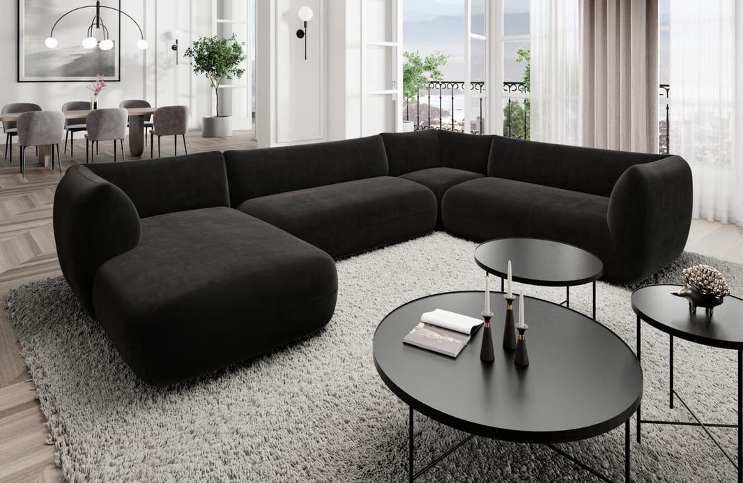 XXL Wohnlandschaft Madrid U-Form aus Stoff
