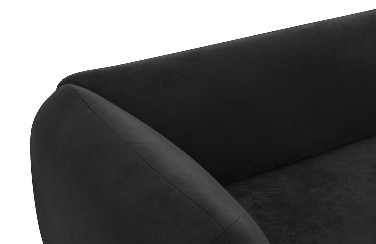 XXL Wohnlandschaft Madrid U-Form aus Stoff Schwarz
