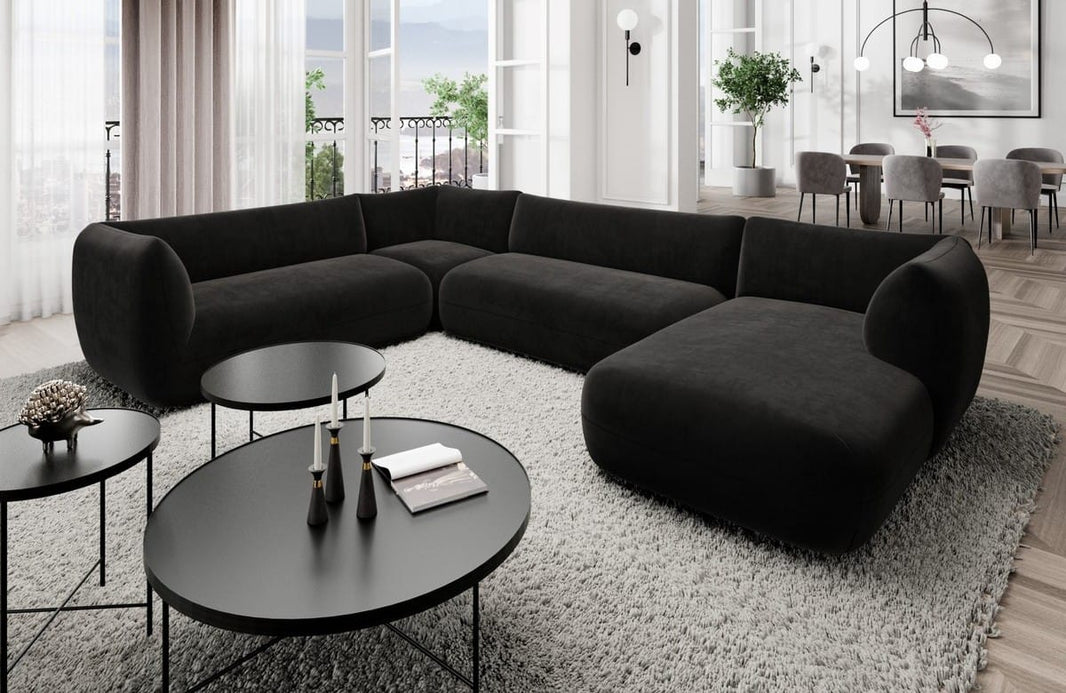 XXL Wohnlandschaft Madrid U-Form aus Stoff