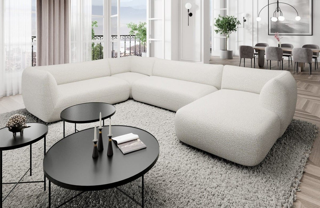 XXL Wohnlandschaft Madrid U-Form aus Stoff