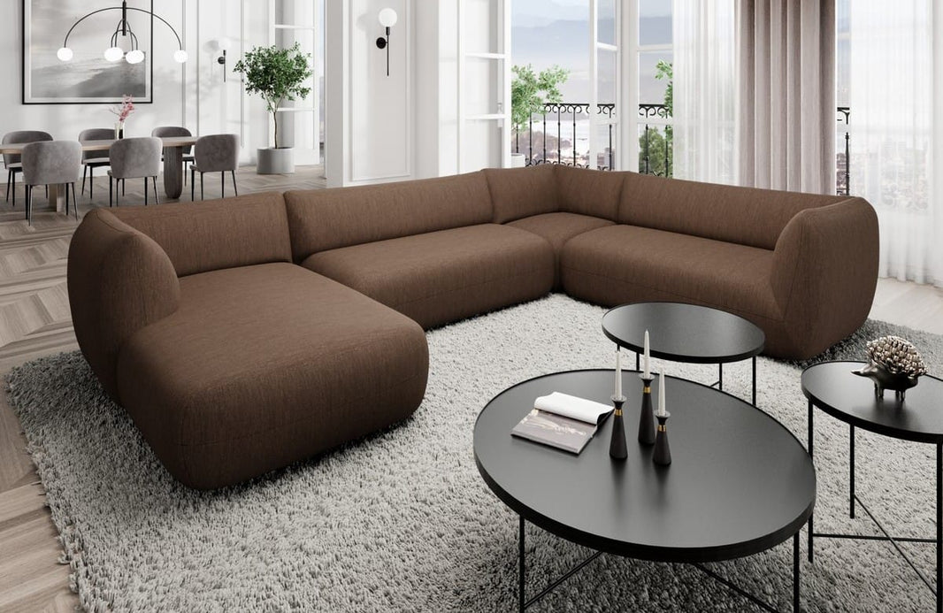 XXL Wohnlandschaft Madrid U-Form aus Stoff