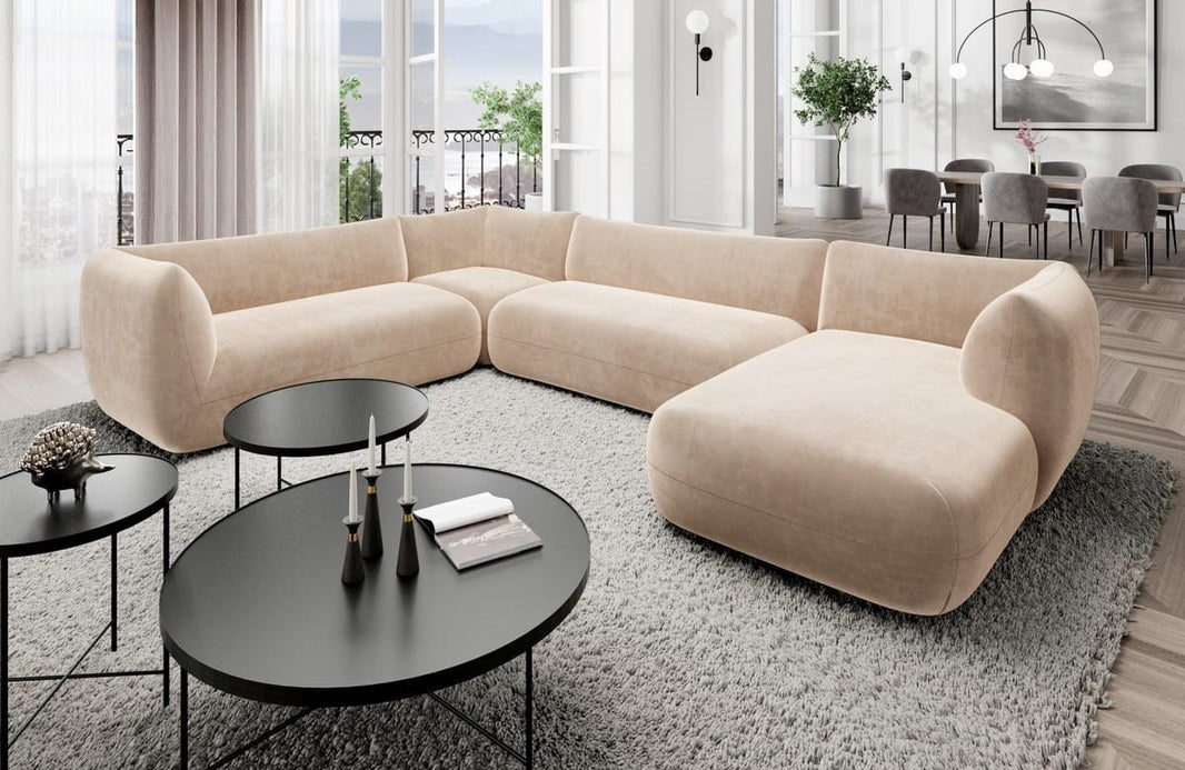 XXL Wohnlandschaft Madrid U-Form aus Stoff