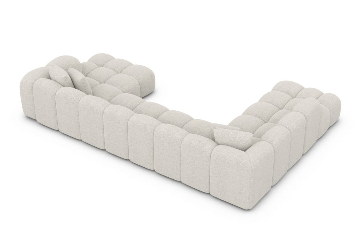Wohnlandschaft Formentera XXL U-Form in Stoff Pearl