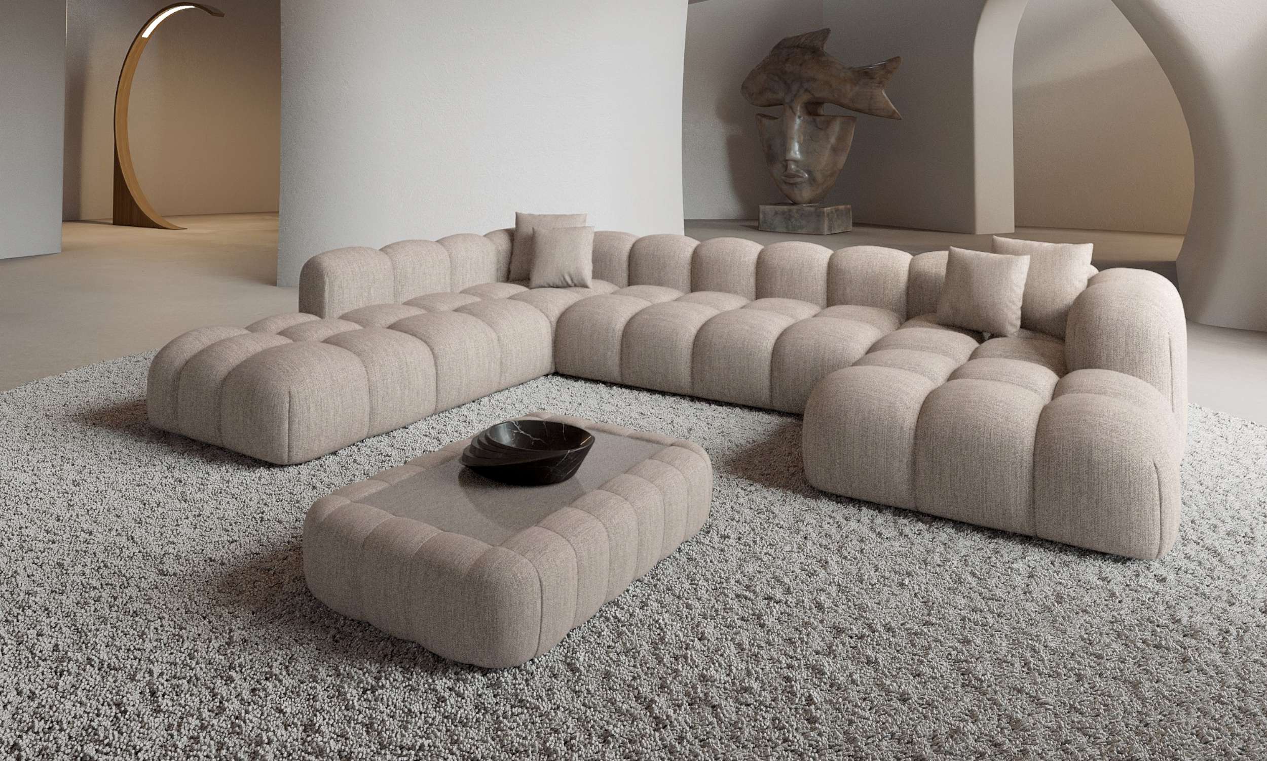 Polster Wohnlandschaft Formentera XXL Beige