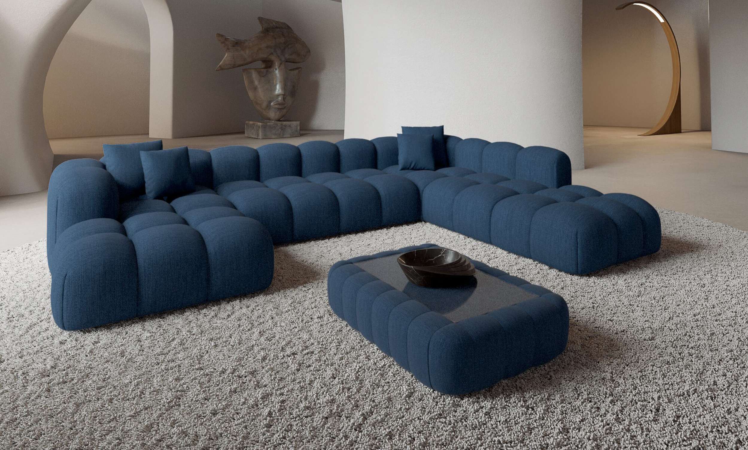 Polster Wohnlandschaft Formentera XXL Blau