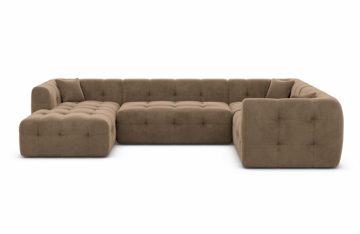 Couchlandschaft Sevilla U-Form in Stoff Braun