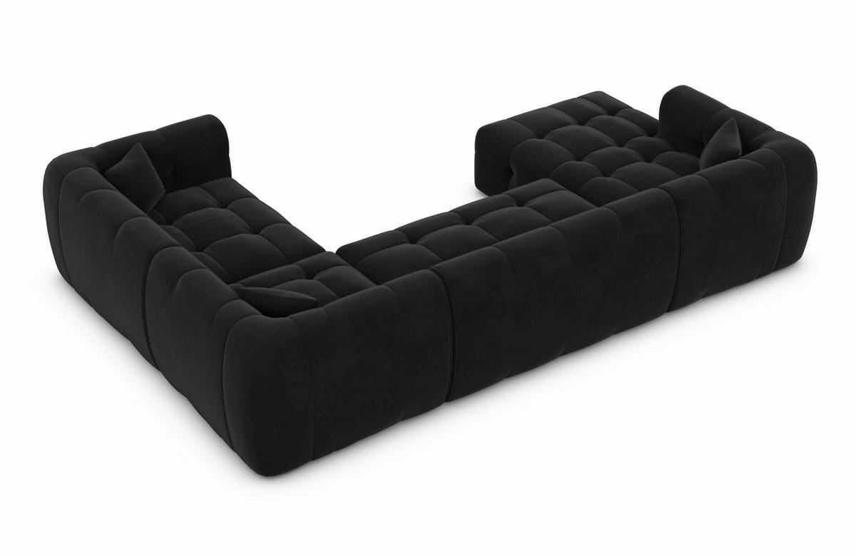 Couchlandschaft Sevilla U-Form in Stoff Schwarz