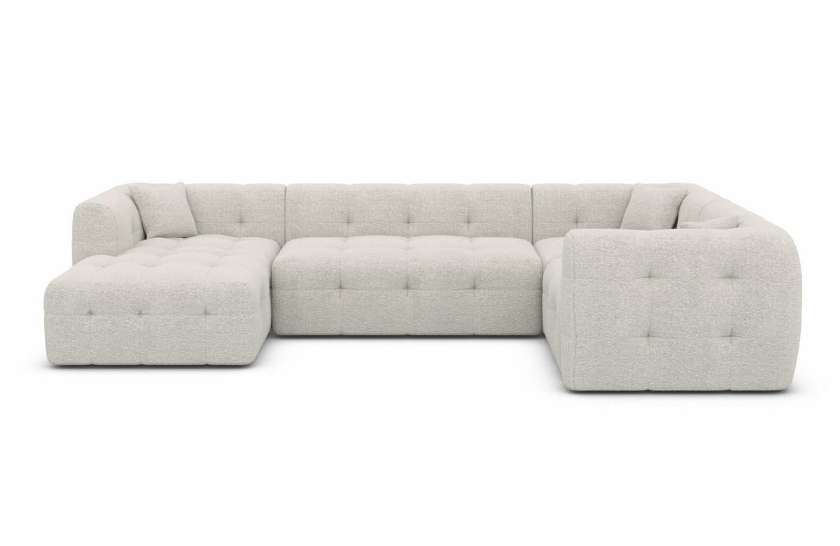Couchlandschaft Sevilla U-Form in Stoff Pearl
