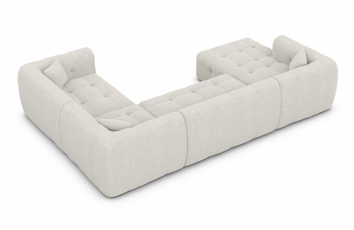 Couchlandschaft Sevilla U-Form in Stoff Pearl