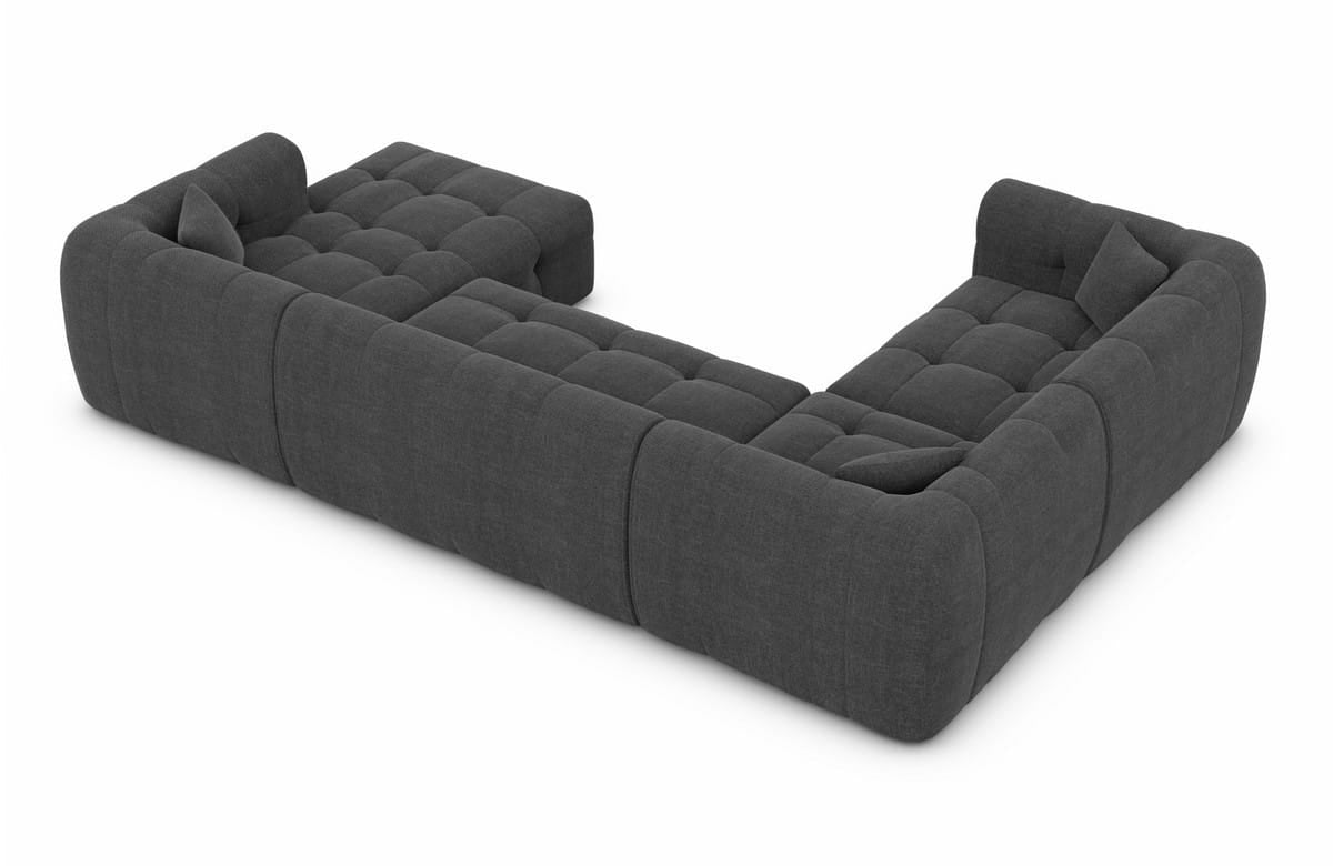 Couchlandschaft Sevilla U-Form in Stoff Anthrazit