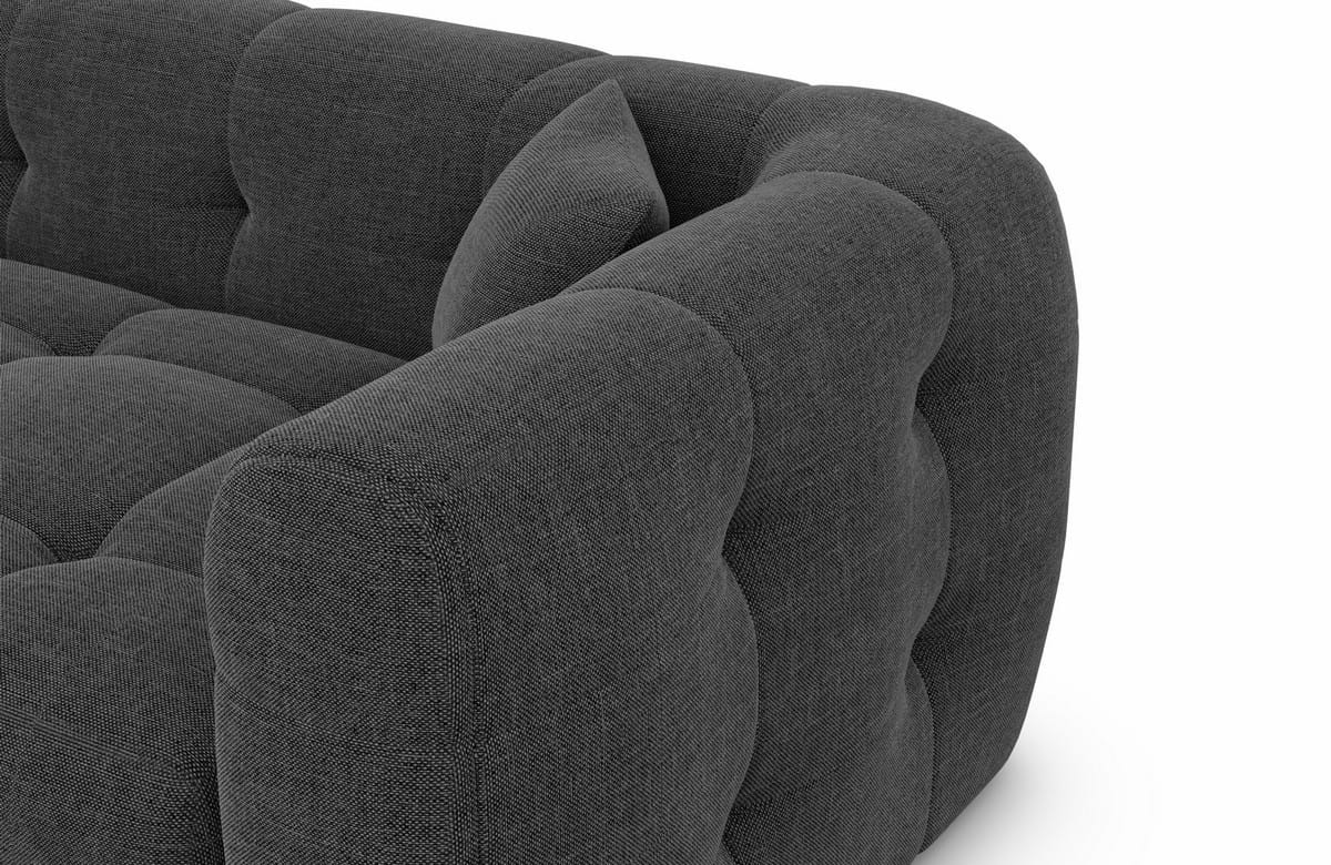 Couchlandschaft Sevilla U-Form in Stoff Anthrazit
