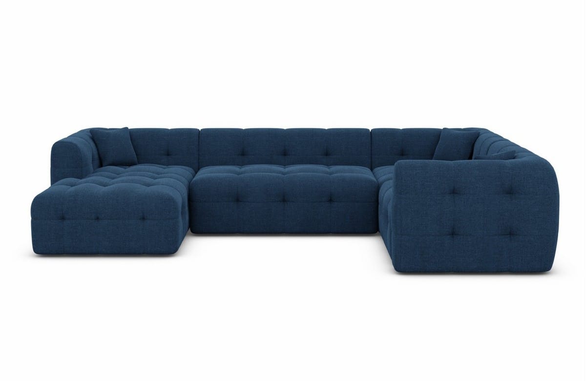 Couchlandschaft Sevilla U-Form in Stoff Blau