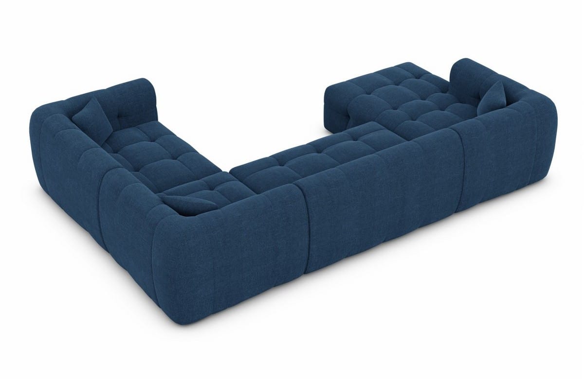 Couchlandschaft Sevilla U-Form in Stoff Blau