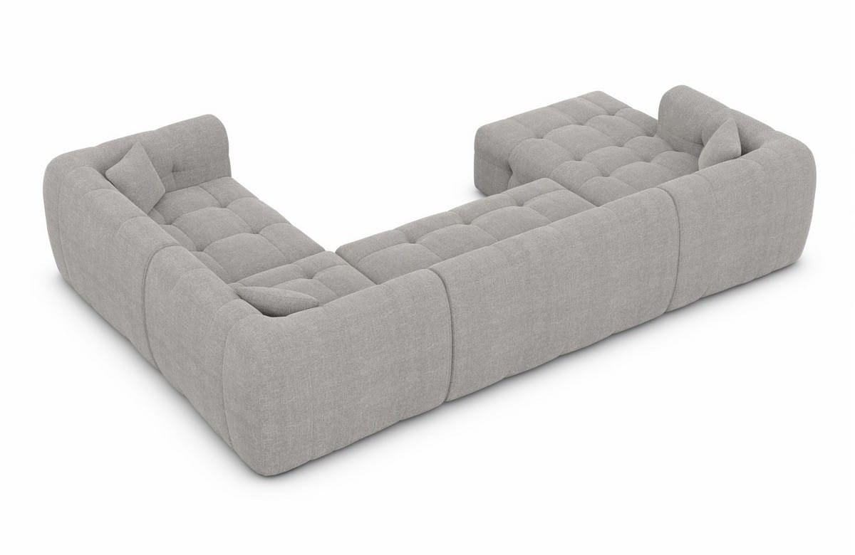 Couchlandschaft Sevilla U-Form in Stoff hellgrau