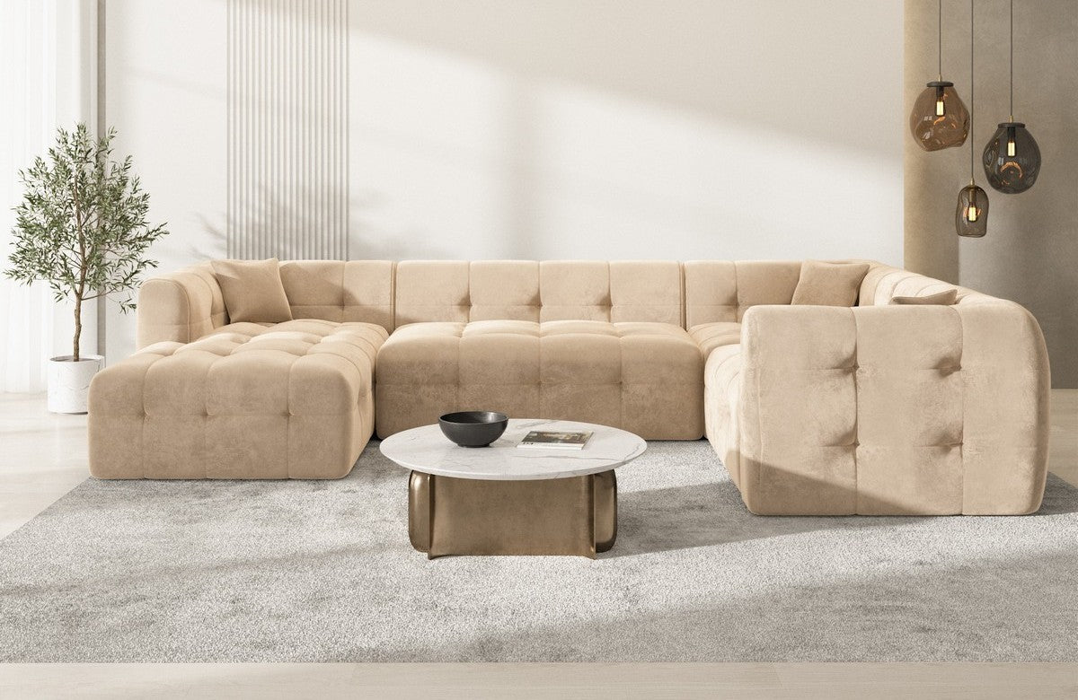 Stoff Wohnlandschaft Sevilla U-Form