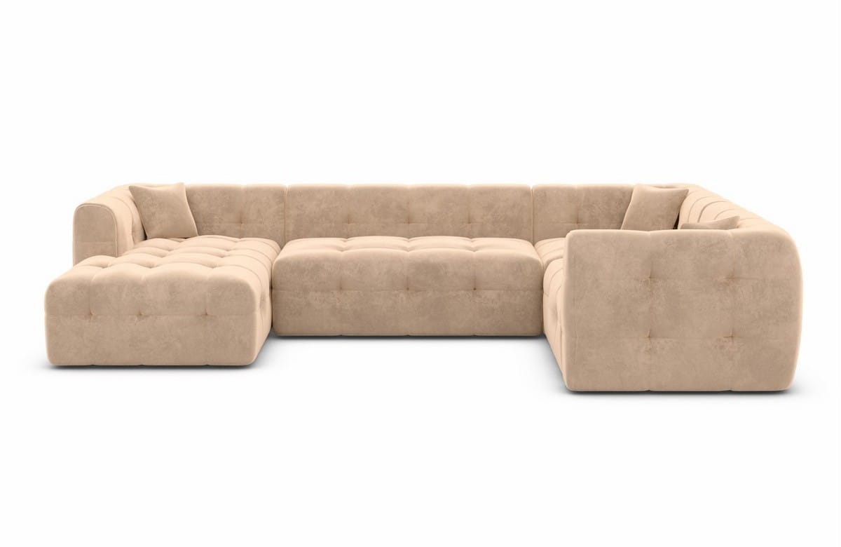 Couchlandschaft Sevilla U-Form in Stoff Beige