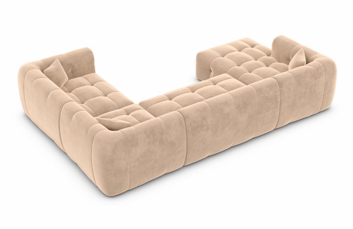 Couchlandschaft Sevilla U-Form in Stoff Beige