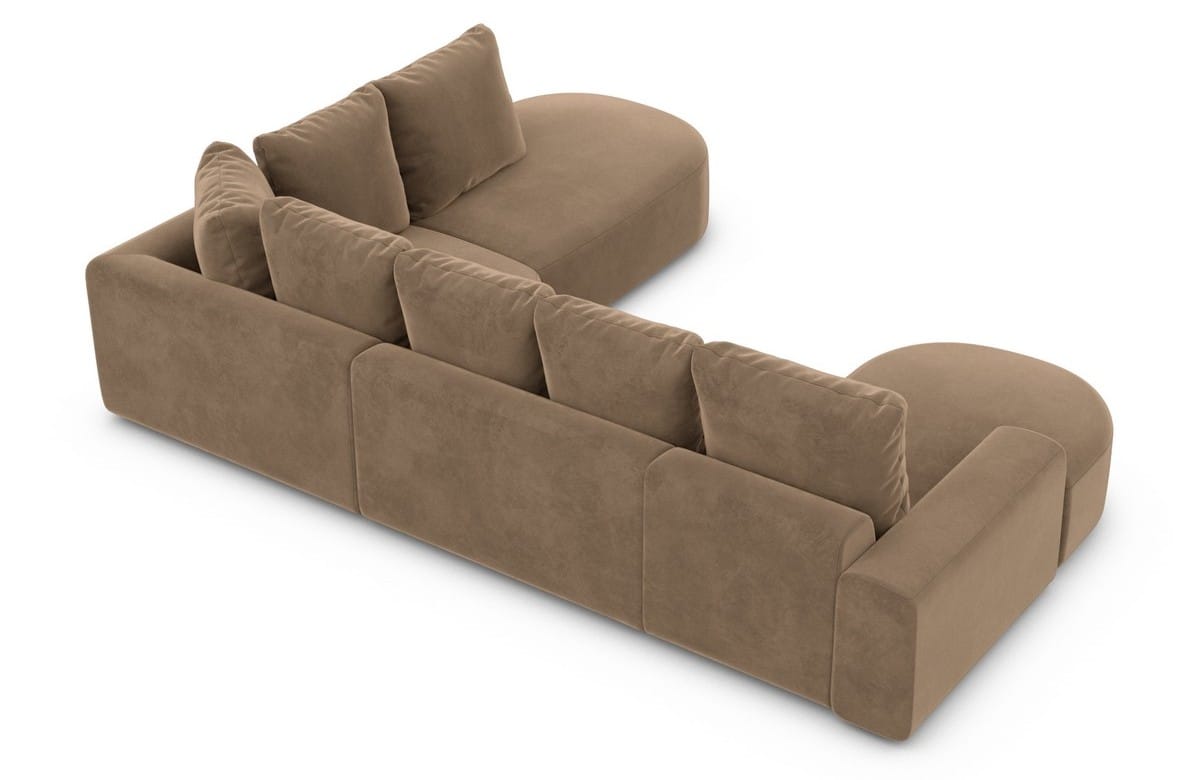 Wohnlandschaft Gomera Lounge U-Form aus Stoff Braun