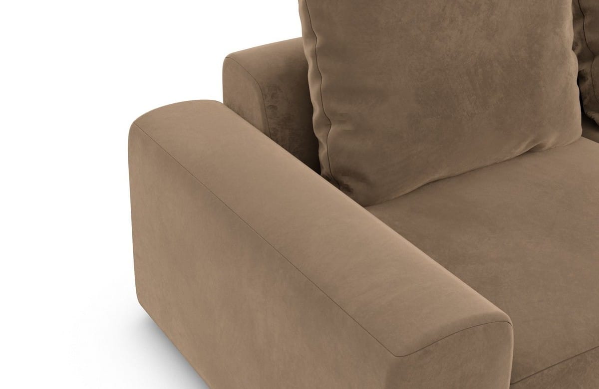 Wohnlandschaft Gomera Lounge U-Form aus Stoff Braun