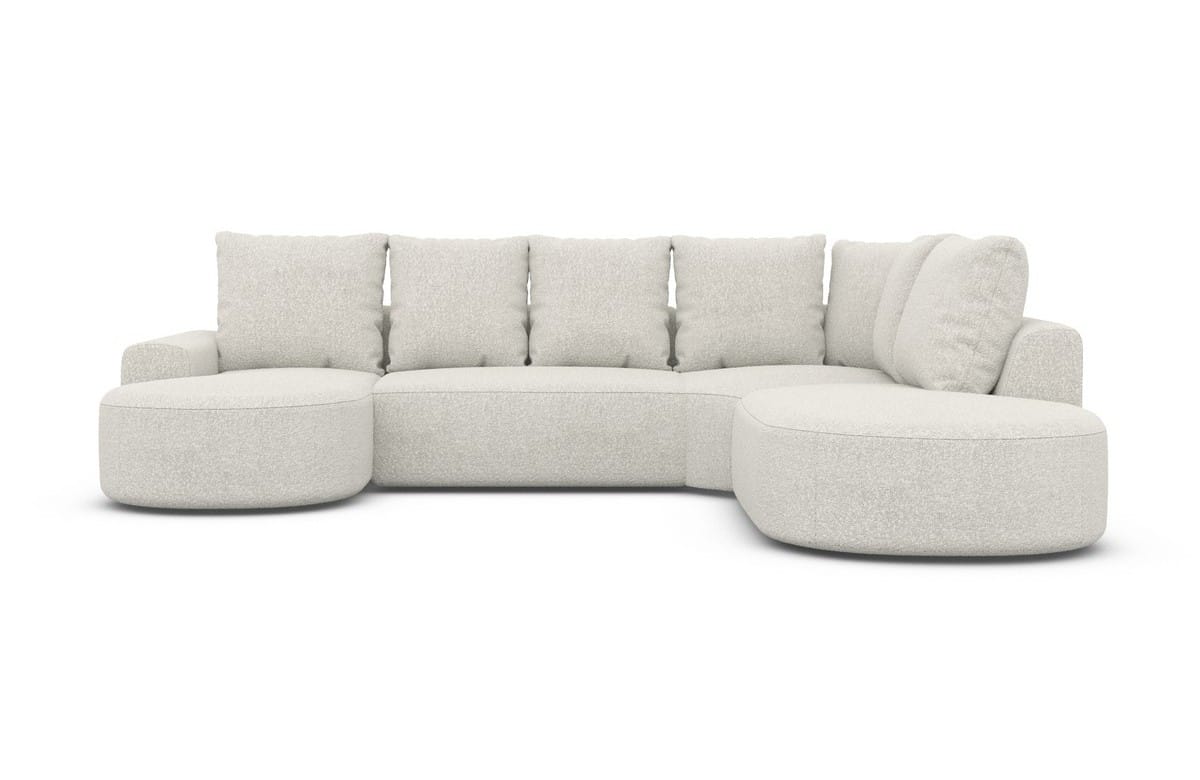 Wohnlandschaft Gomera Lounge U-Form aus Stoff pearl