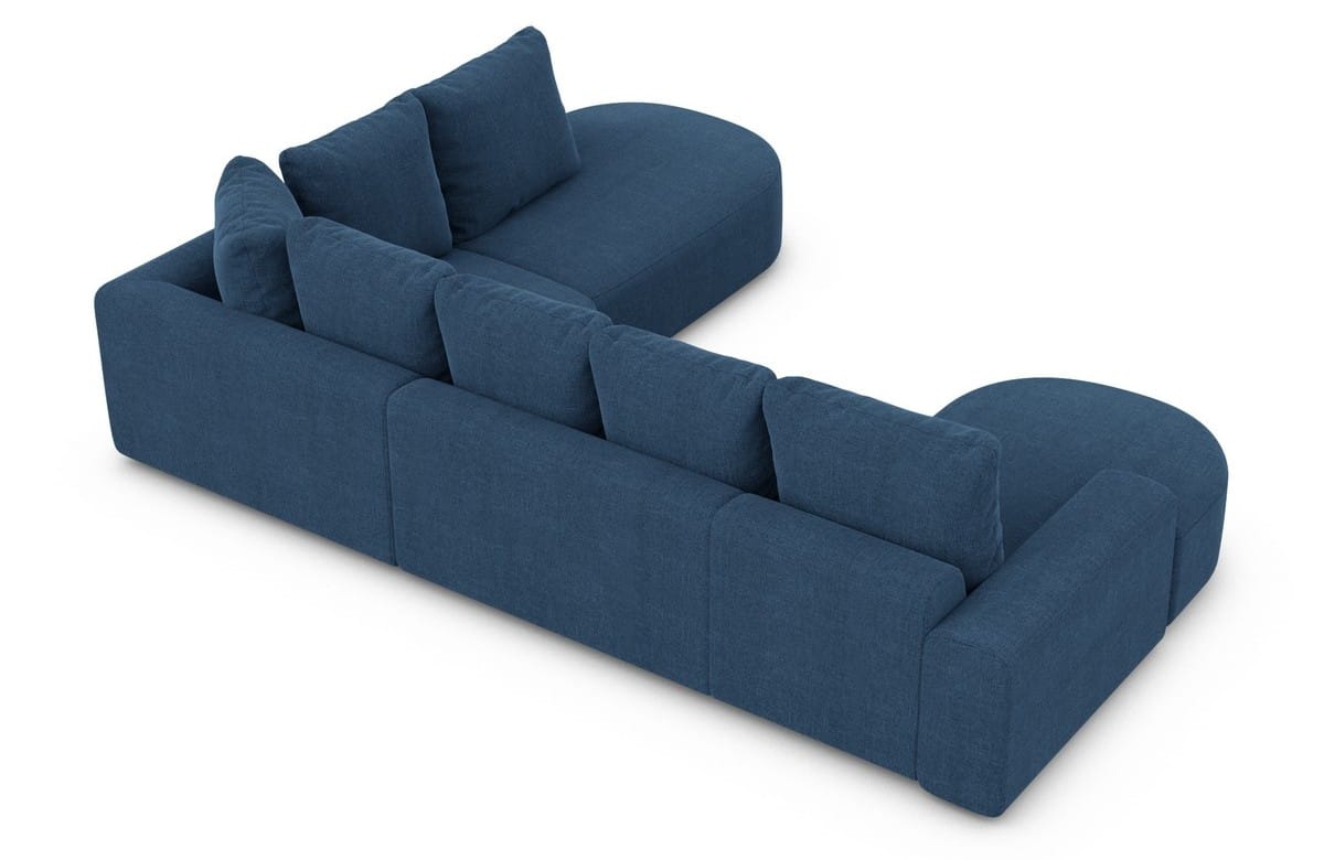 Wohnlandschaft Gomera Lounge U-Form aus Stoff Blau