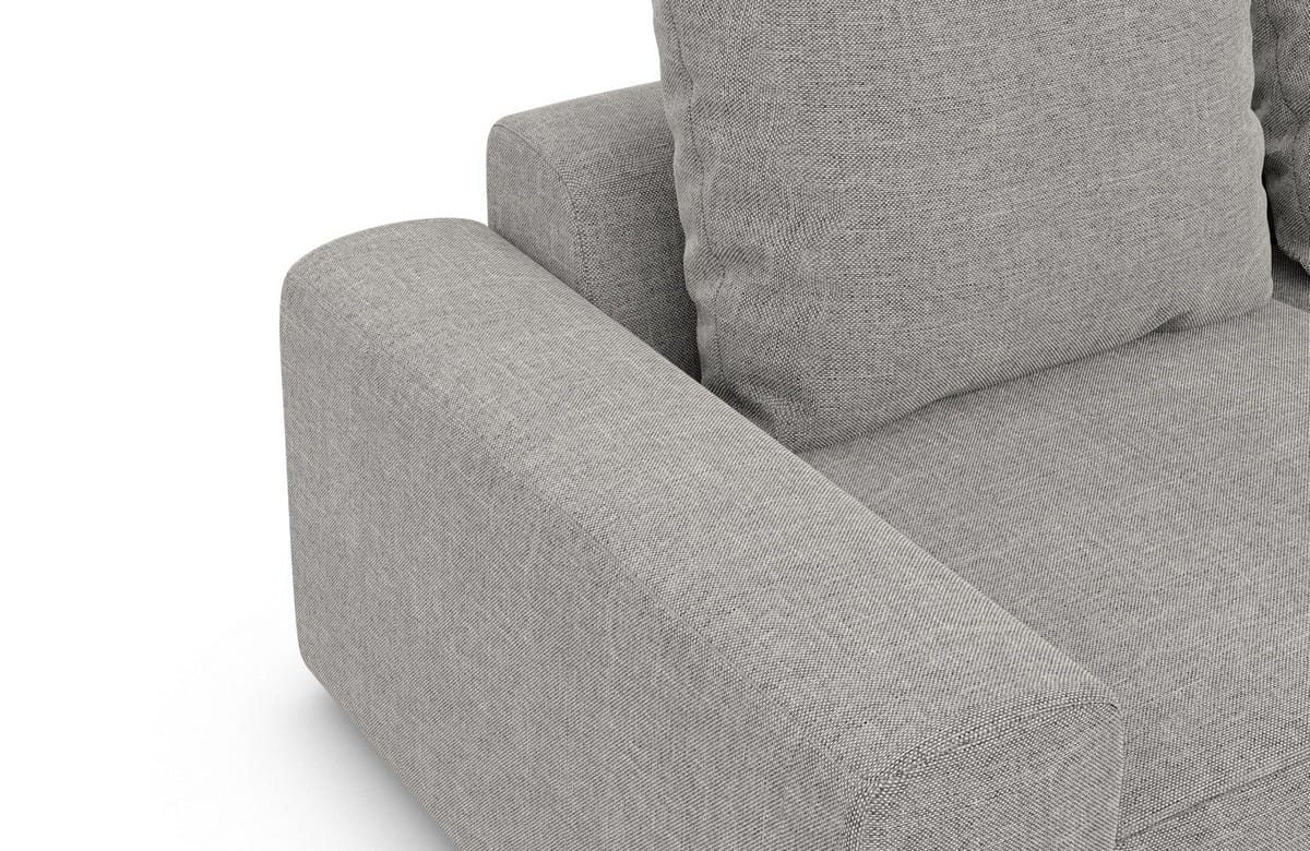 Wohnlandschaft Gomera Lounge U-Form aus Stoff Hellgrau