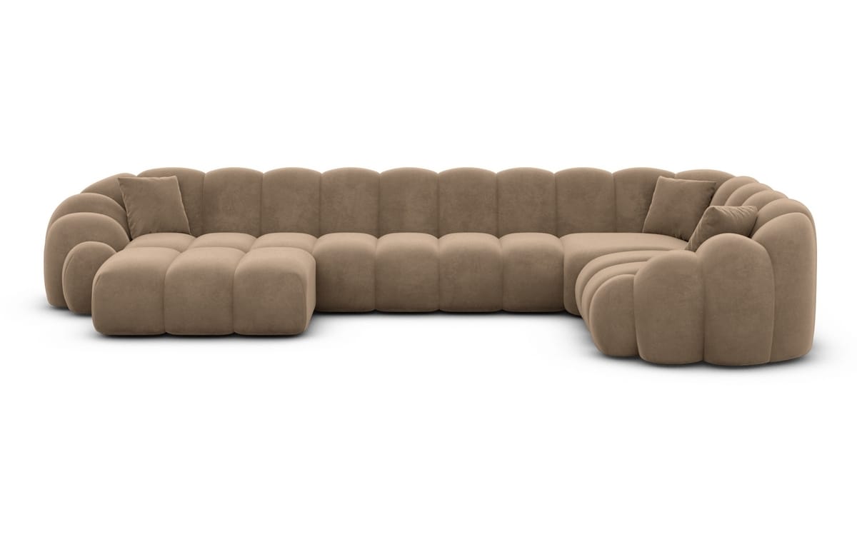 Polster Wohnlandschaft Rajada U-Form Braun