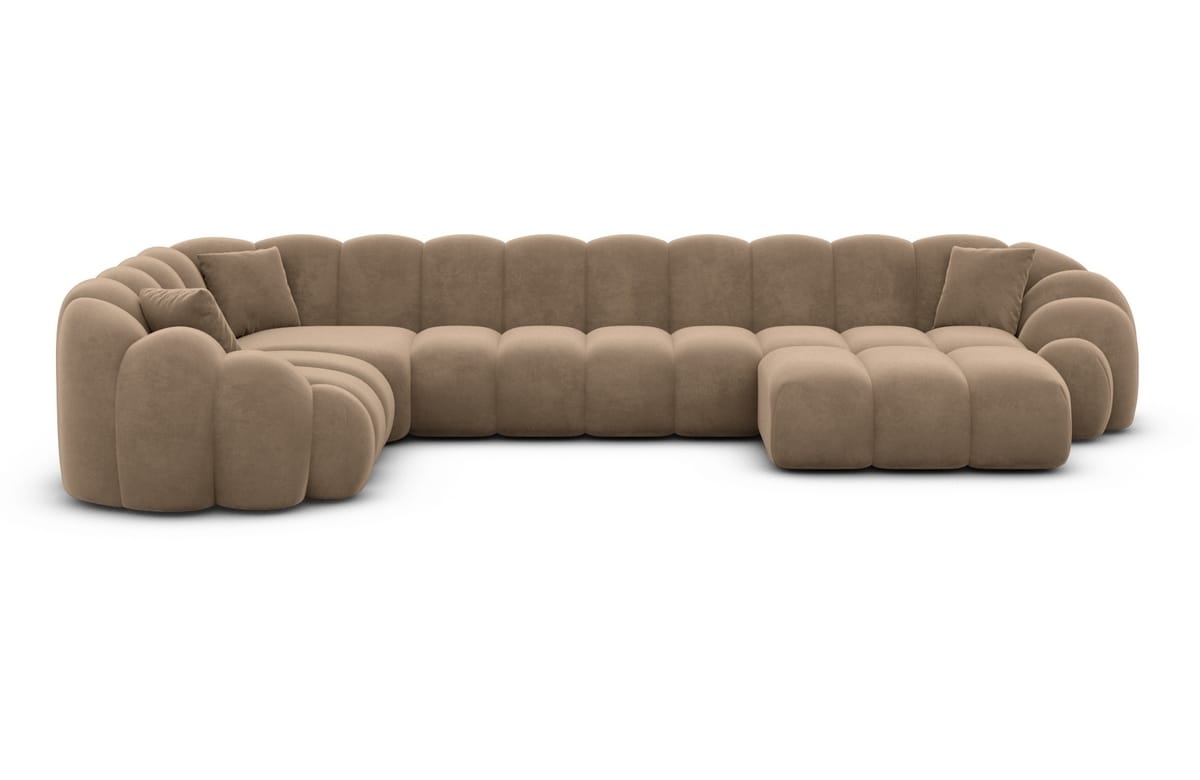 Polster Wohnlandschaft Rajada U-Form Braun
