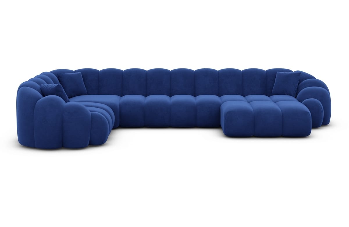 Polster Wohnlandschaft Rajada U-Form Dunkelblau
