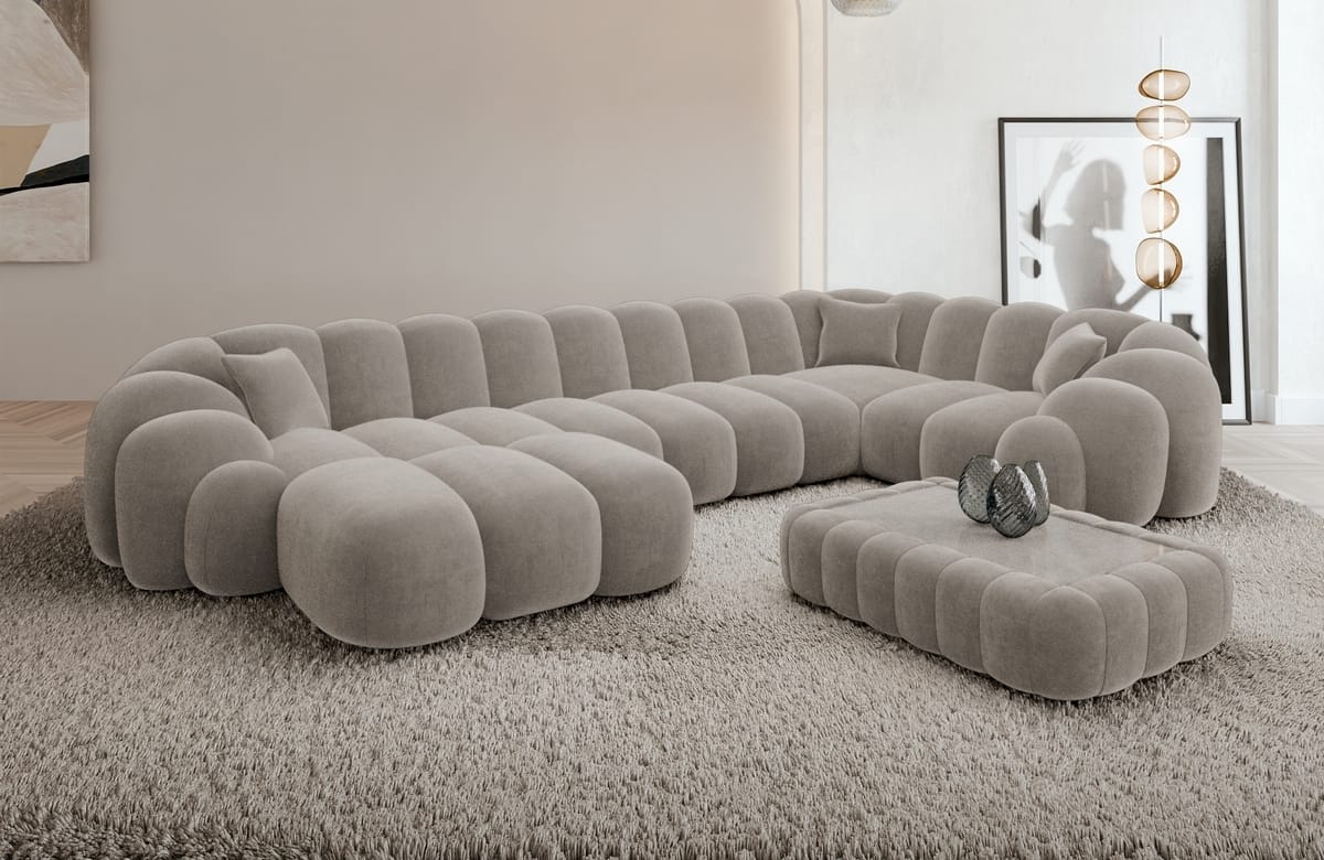 Polster Wohnlandschaft Rajada U-Form Sand