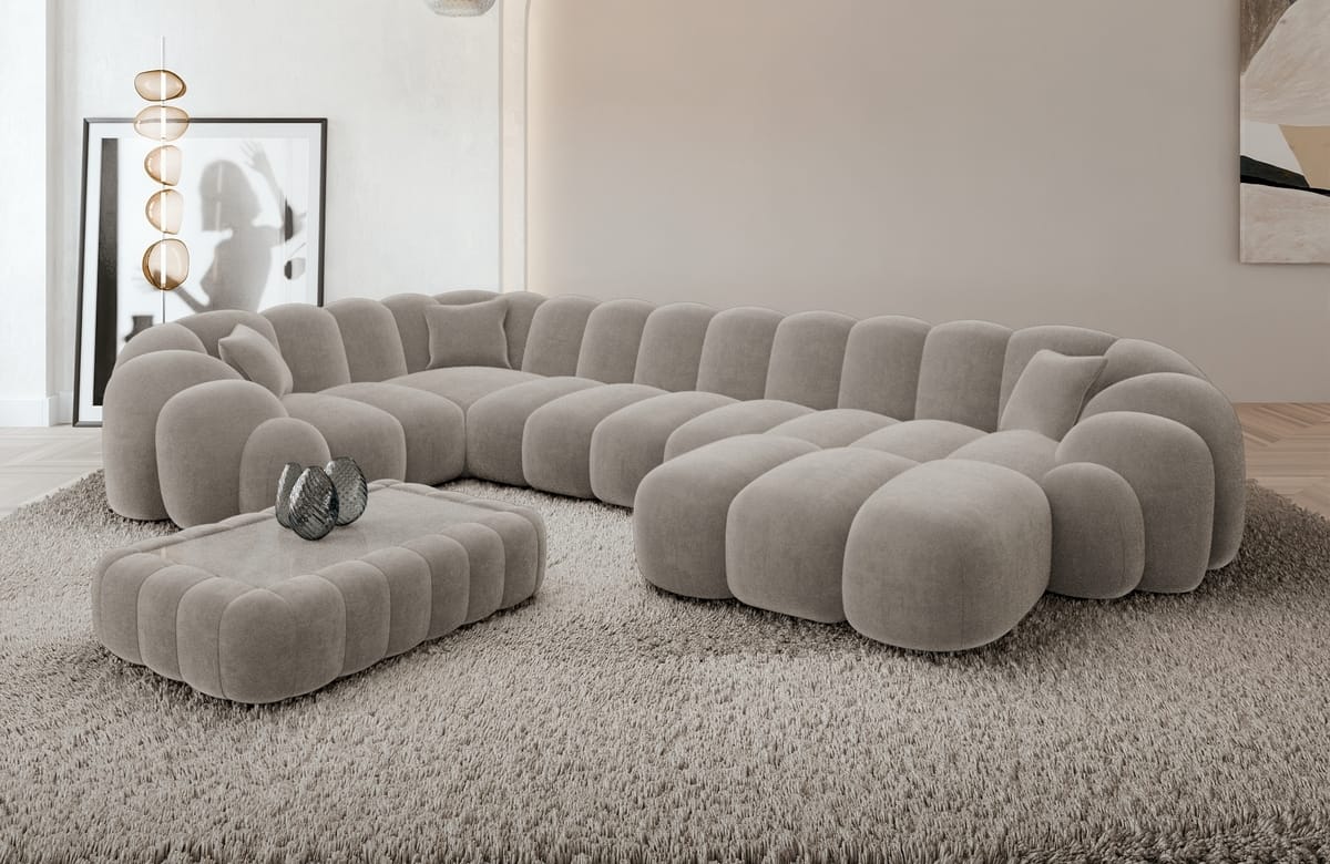 Polster Wohnlandschaft Rajada U-Form Sand