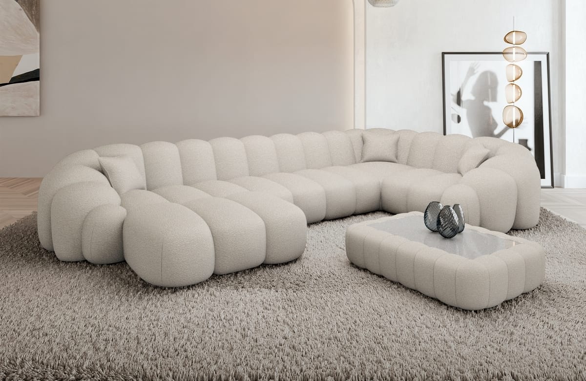 Polster Wohnlandschaft Rajada U-Form Pearl