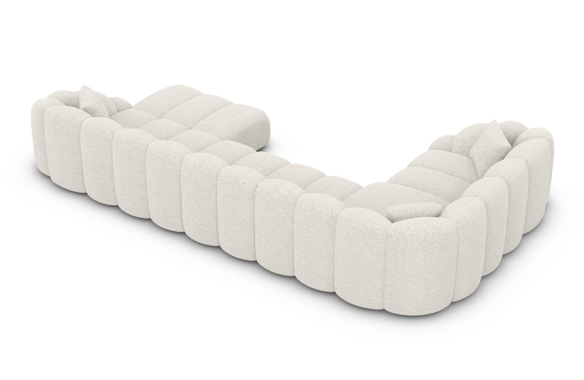 Stoff Wohnlandschaft Rajada U-Form Pearl