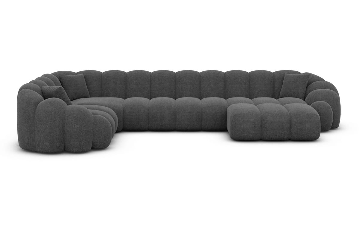 Polster Wohnlandschaft Rajada U-Form Anthrazit