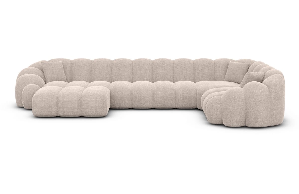 Polster Wohnlandschaft Rajada U-Form Beige