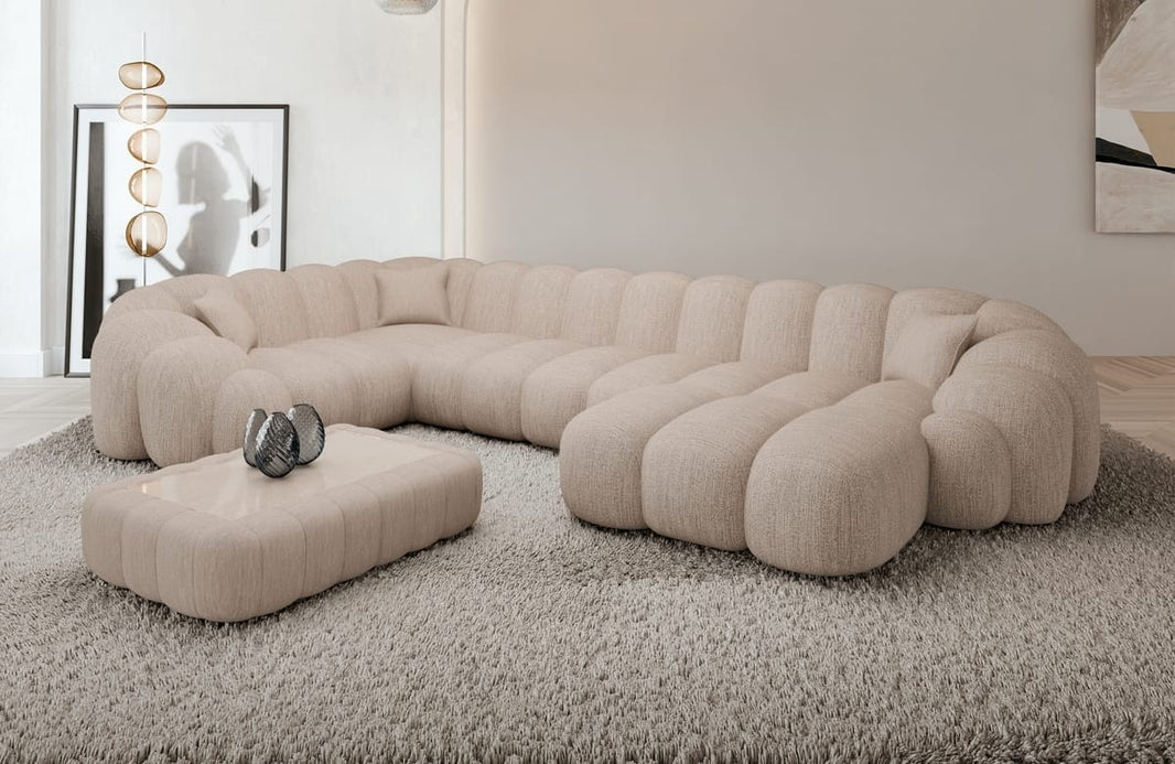 Samtstoff Wohnlandschaft Rajada U Form
