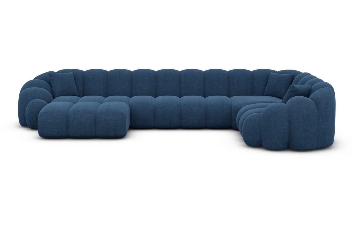 Polster Wohnlandschaft Rajada U-Form Blau