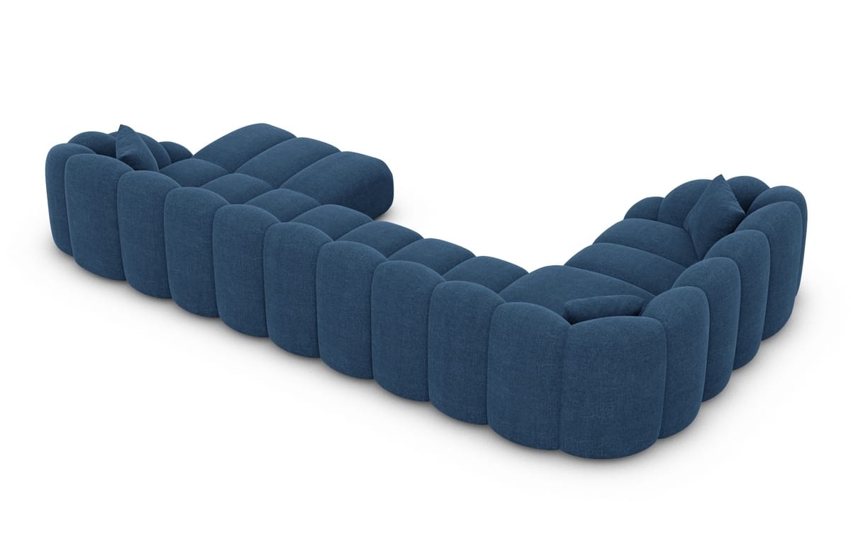 Polster Wohnlandschaft Rajada U-Form Blau