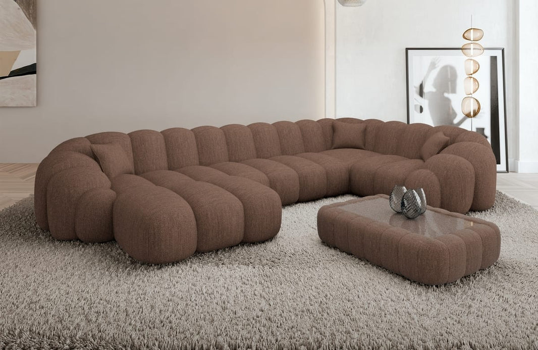 Samtstoff Wohnlandschaft Rajada U Form
