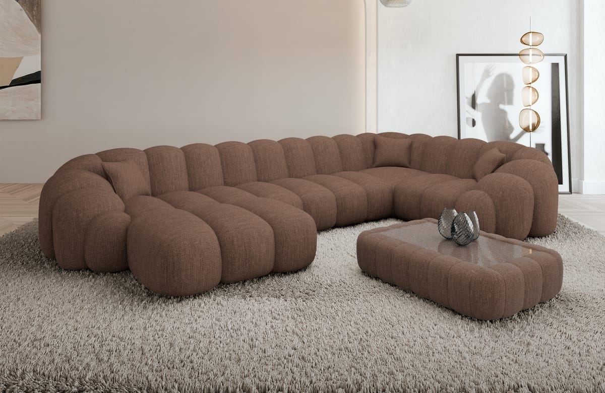 Polster Wohnlandschaft Rajada U-Form Braun