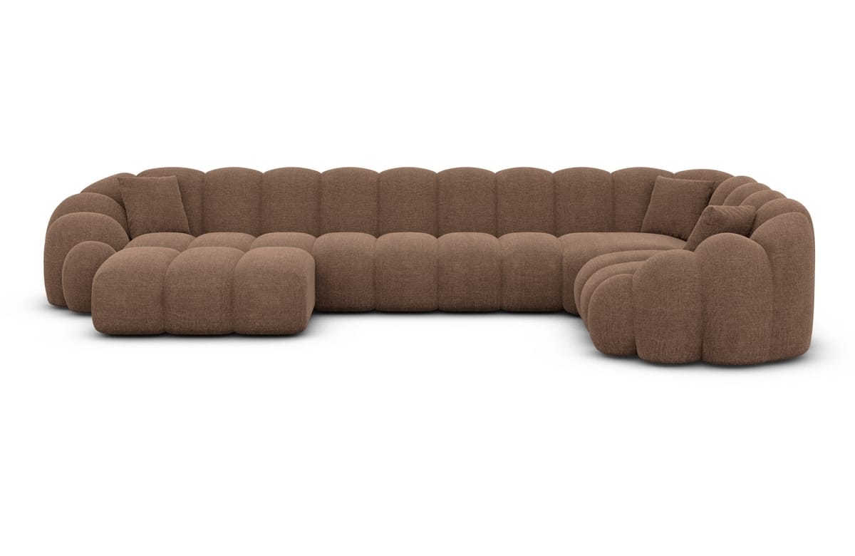 Polster Wohnlandschaft Rajada U-Form Braun