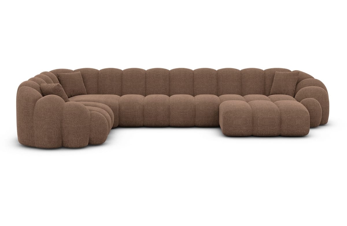 Polster Wohnlandschaft Rajada U-Form Braun