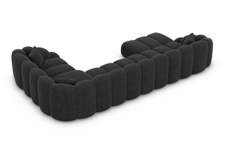 Stoff Wohnlandschaft Rajada U-Form Schwarz