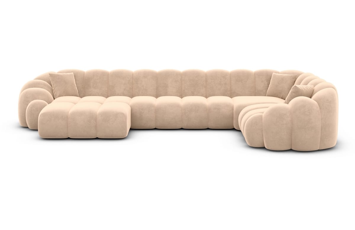 Polster Wohnlandschaft Rajada U-Form Beige