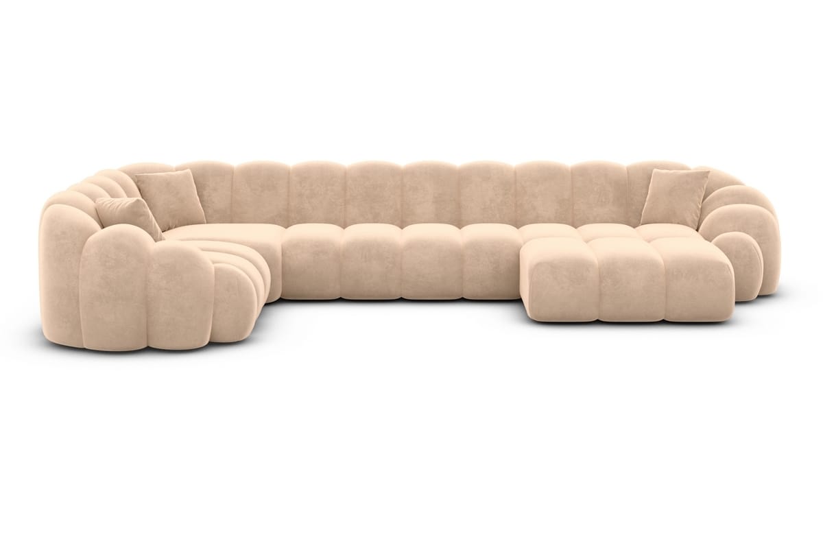 Polster Wohnlandschaft Rajada U-Form Beige