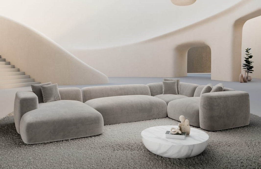 Wohnlandschaft Alcudia U-Form aus Stoff