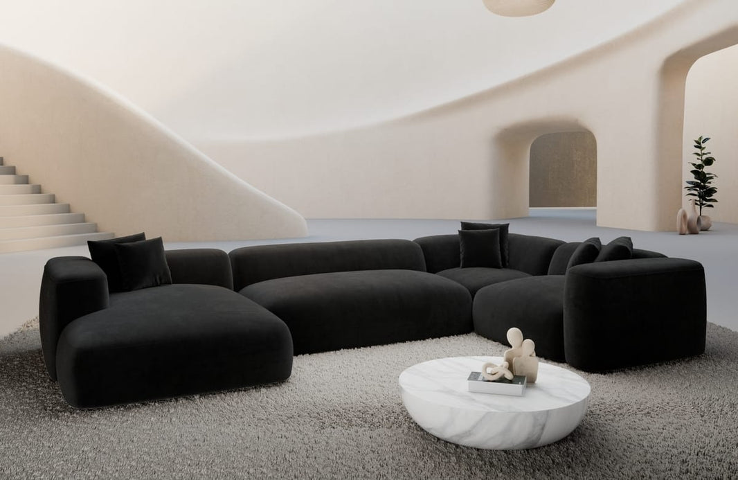 Wohnlandschaft Alcudia U-Form aus Stoff