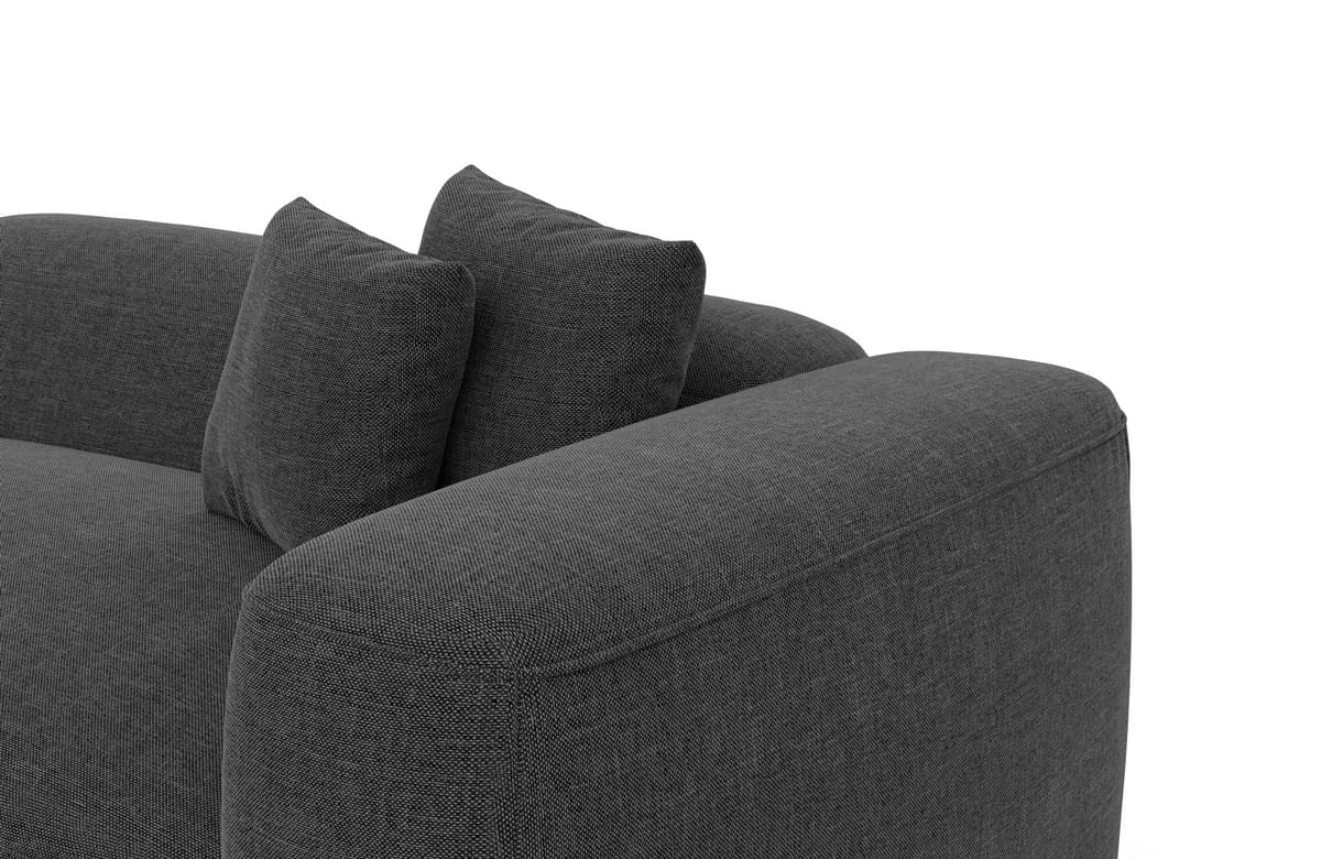 Wohnlandschaft Alcudia U-Form aus Stoff Anthrazit